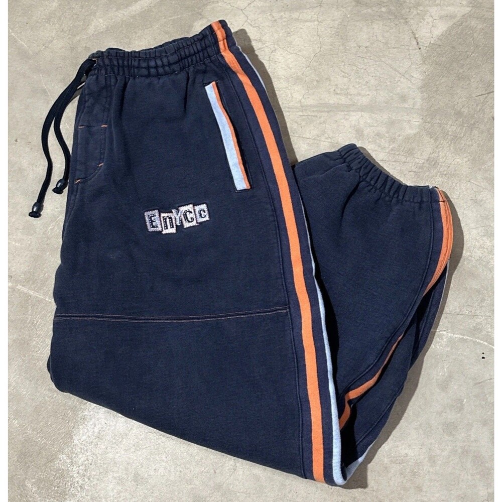 Enyce Sweatpants Mens Large Blue Baggy Loose Y2K Vintage Zip Cuff Hip Hop Rap